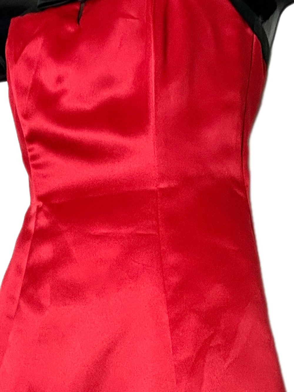 🌺 Fiesta Strapless Red A-Line Satin Cocktail Dress - Picture 10 of 15